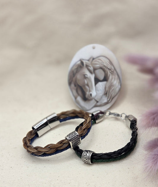 Bracelet Homme En Cuir Souple Tressé Avec Fermoir Magnétique En Acier Bracelet Homme En Cuir Souple Tressé Avec Fermoir Magnétique En Acier